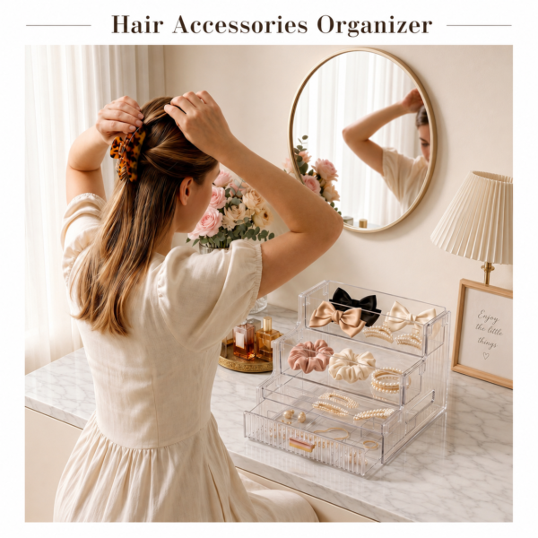 Cosmetic Storage Box with Drawers, 3-Tier Perfume Display Organizer for Vanity, Dressing Table and Bathroom Use, for Skincare, Beauty Products and Small Jewelry Storage
