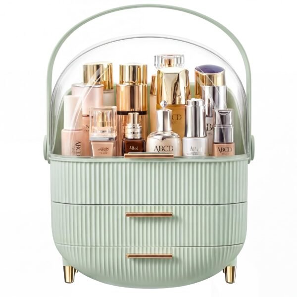 Makeup Organizer Skincare Organizers - Cosmetic Display Cases with Transparent Cover, SkinCare Organizers for Bathroom Countertop, Bedroom Vanity Desk, Lipstick Organizer, White
