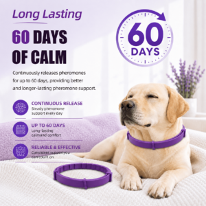 Dog Calming Collar 4 Pack, Adjustable Pheromone Calming Collars for Dogs, Waterproof Anxiety Relief Collar, Long Lasting 60 Days, Fits Small Medium and Large Dogs