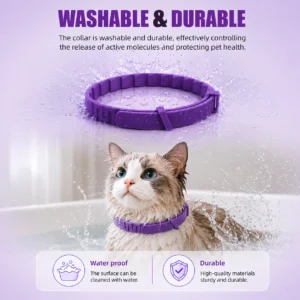 Cat Calming Collar 4 Pack, Adjustable Pheromone Calming Collars for Cats, Waterproof Anxiety Relief Collar for Stress, Breakaway Design, Fits Cats, Small Dogs and Puppies