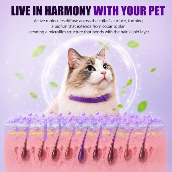 Cat Calming Collar 4 Pack, Adjustable Pheromone Calming Collars for Cats, Waterproof Anxiety Relief Collar for Stress, Breakaway Design, Fits Cats, Small Dogs and Puppies
