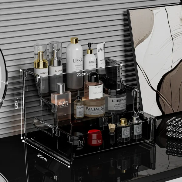 Cosmetic Storage Box with Drawers, 3-Tier Perfume Display Organizer for Vanity, Dressing Table and Bathroom Use, for Skincare, Beauty Products and Small Jewelry Storage