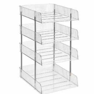 4-Tier Letter Tray Desktop Organizer, Paper File Holder for A4 Documents, Folders and Mail, Office, Home Office and Classroom