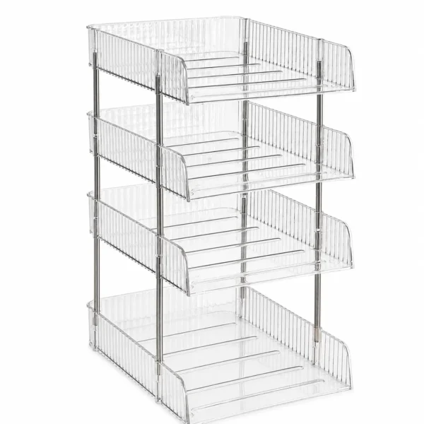 4-Tier Letter Tray Desktop Organizer, Paper File Holder for A4 Documents, Folders and Mail, Office, Home Office and Classroom