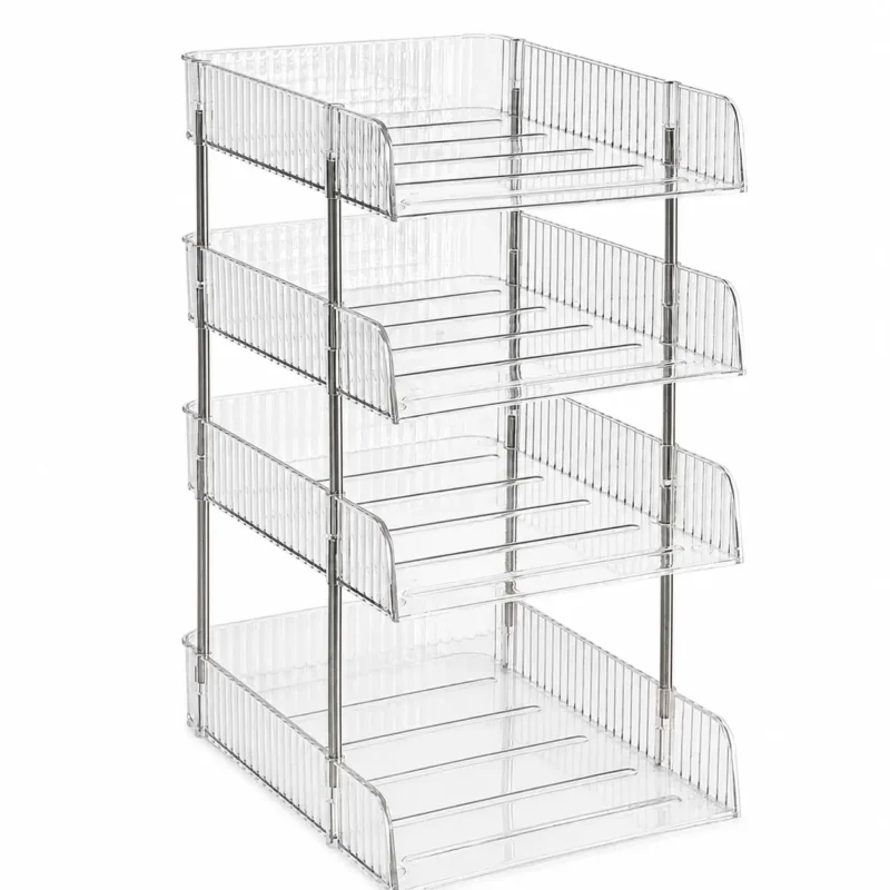 4-Tier Letter Tray Desktop Organizer, Paper File Holder for A4 Documents, Folders and Mail, Office, Home Office and Classroom