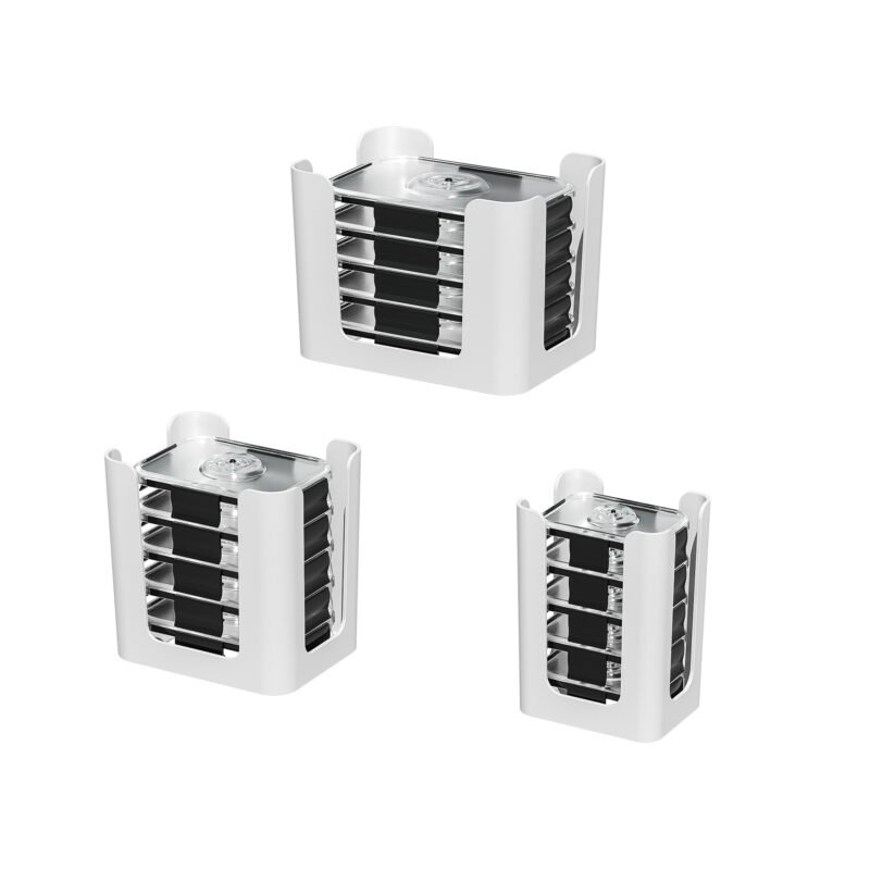 Food Container Lid Organizer for Rubbermaid Brilliance Snap-On Lids, Holds Medium (2.85, 3.2, 4.7, 7.8, 12, 16 Cup), Small (1.3, 6.6 Cup) & Tiny (0.5 Cup) Lids, 3-Piece for Kitchen Cabinets