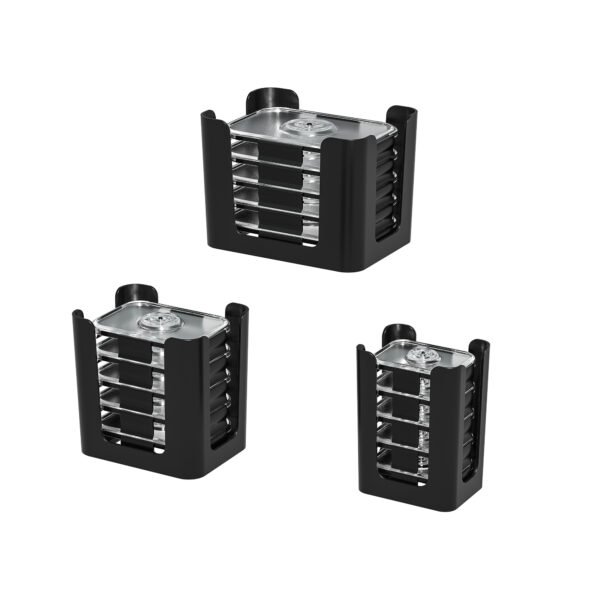 Food Container Lid Organizer for Rubbermaid Brilliance Snap-On Lids, Holds Medium (2.85, 3.2, 4.7, 7.8, 12, 16 Cup), Small (1.3, 6.6 Cup) & Tiny (0.5 Cup) Lids, 3-Piece for Kitchen Cabinets